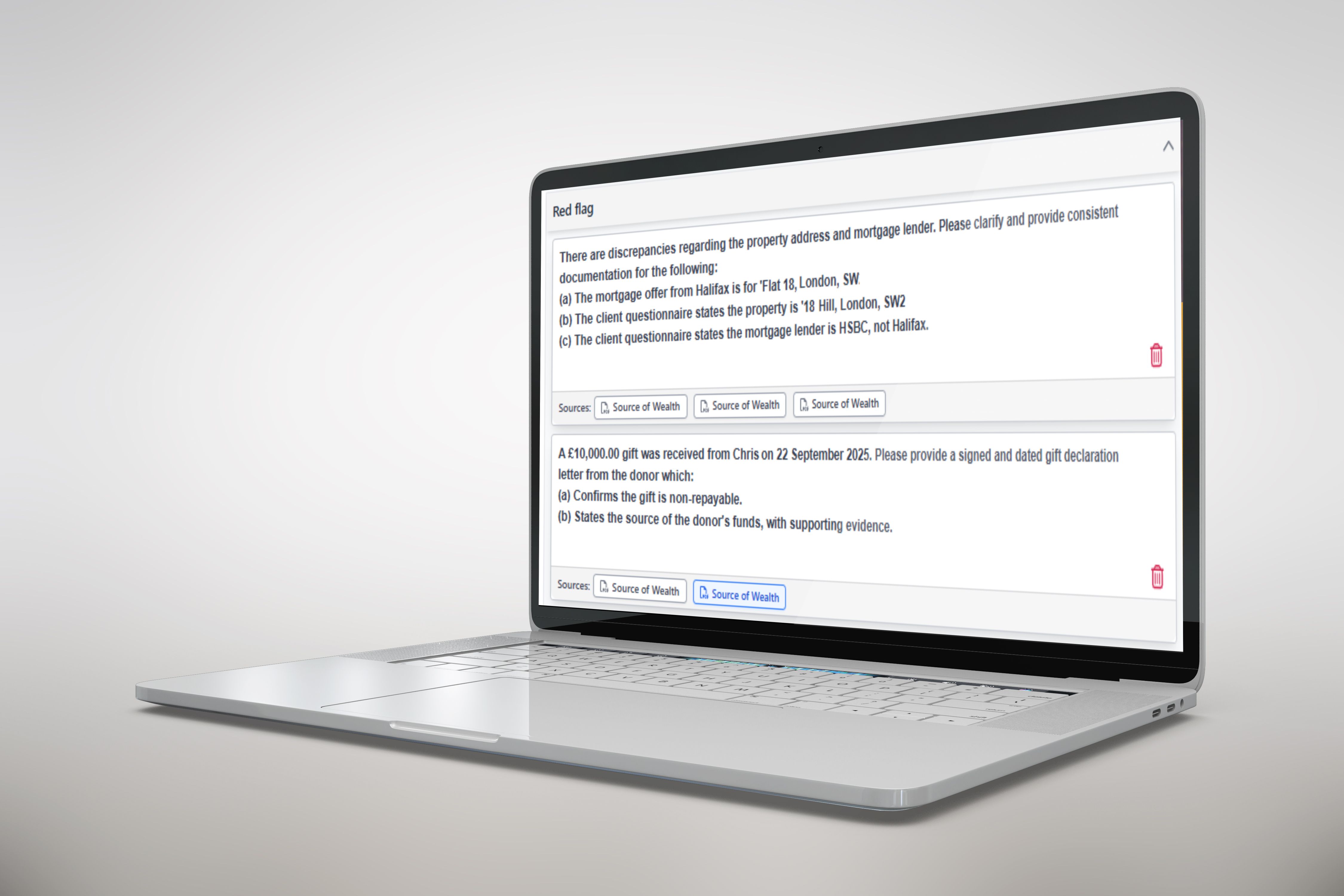 Source of wealth reporting